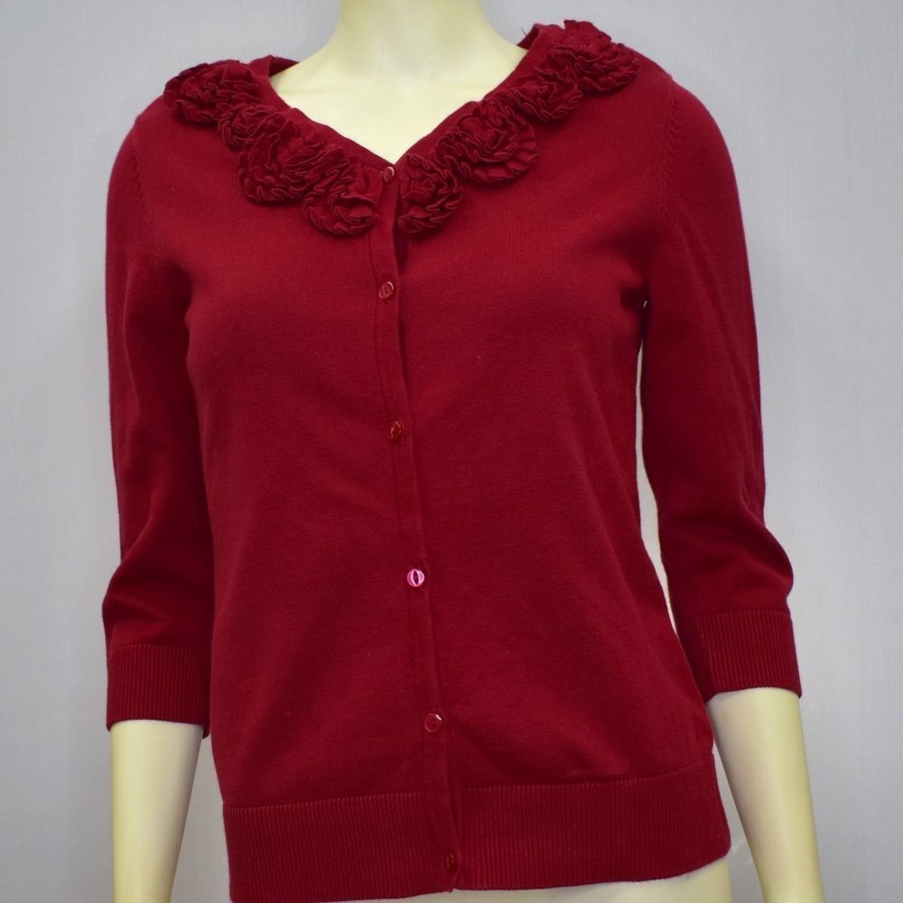 CHRISTOPHER & BANKS  3/4 SLEEVES‎ CARDIGAN SWEATER SZ SM